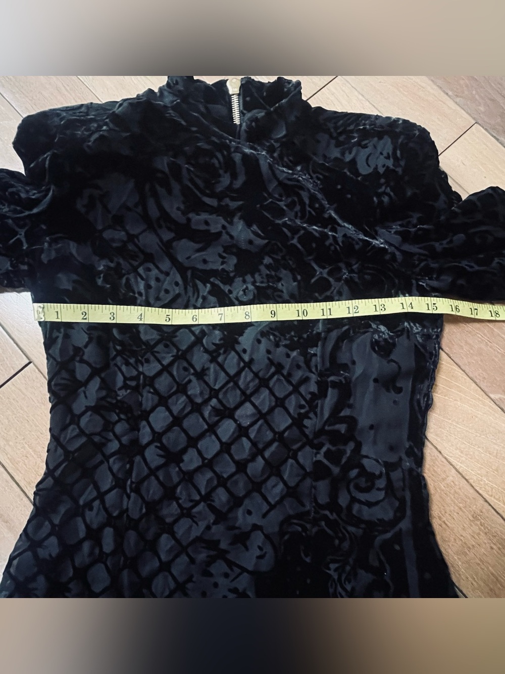 Balmain x H&M Black Velvet Burnout Silk Blend Mini Dress US 6 Designer - Picture 15 of 16